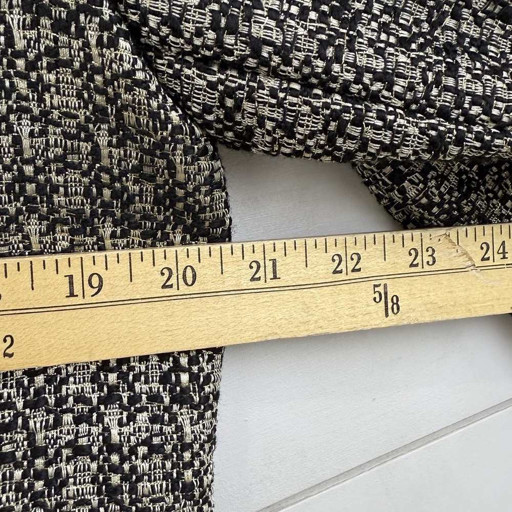 NEW Evereve STARSTRUCK Tweed Blazer Women L Black White Metallic Gold Button - Picture 12 of 13